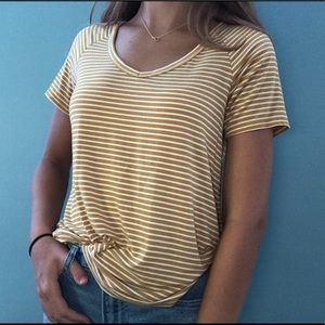 gold and white striped soft & sexy tee